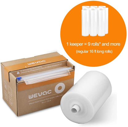 11” X 150’ Food Vacuum Seal Roll Keeper with Cutter, Ideal Vacuum Sealer Bags for Food Saver, BPA Free, Commercial Grade, Great for Storage, Meal Prep and Sous Vide (11" X 150')
