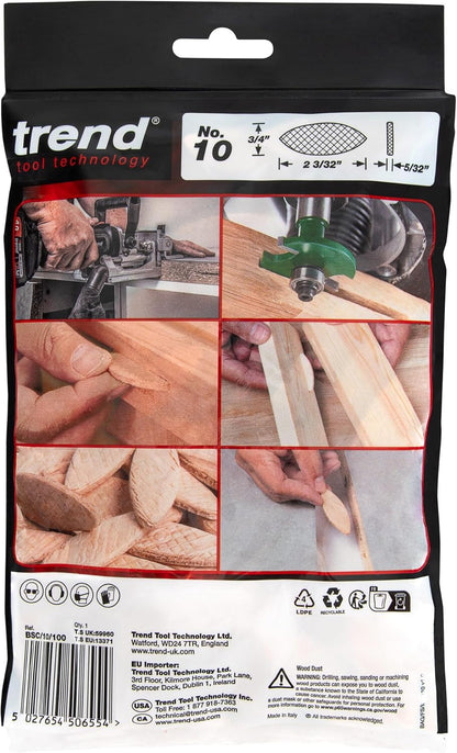 100Pcs Beechwood Joining Biscuits (No. 10) for Woodworking, Joinery, and Furniture Framing, BSC/10/100