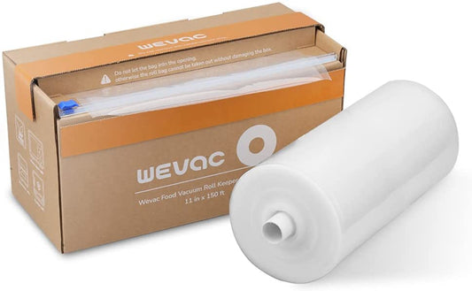 11” X 150’ Food Vacuum Seal Roll Keeper with Cutter, Ideal Vacuum Sealer Bags for Food Saver, BPA Free, Commercial Grade, Great for Storage, Meal Prep and Sous Vide (11" X 150')