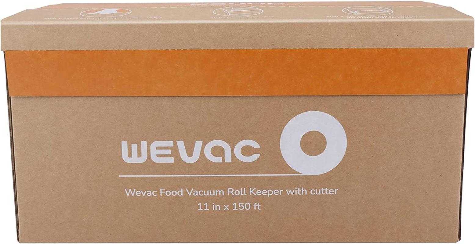 11” X 150’ Food Vacuum Seal Roll Keeper with Cutter, Ideal Vacuum Sealer Bags for Food Saver, BPA Free, Commercial Grade, Great for Storage, Meal Prep and Sous Vide (11" X 150')