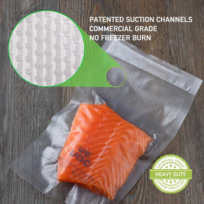 11” X 150’ Food Vacuum Seal Roll Keeper with Cutter, Ideal Vacuum Sealer Bags for Food Saver, BPA Free, Commercial Grade, Great for Storage, Meal Prep and Sous Vide (11" X 150')