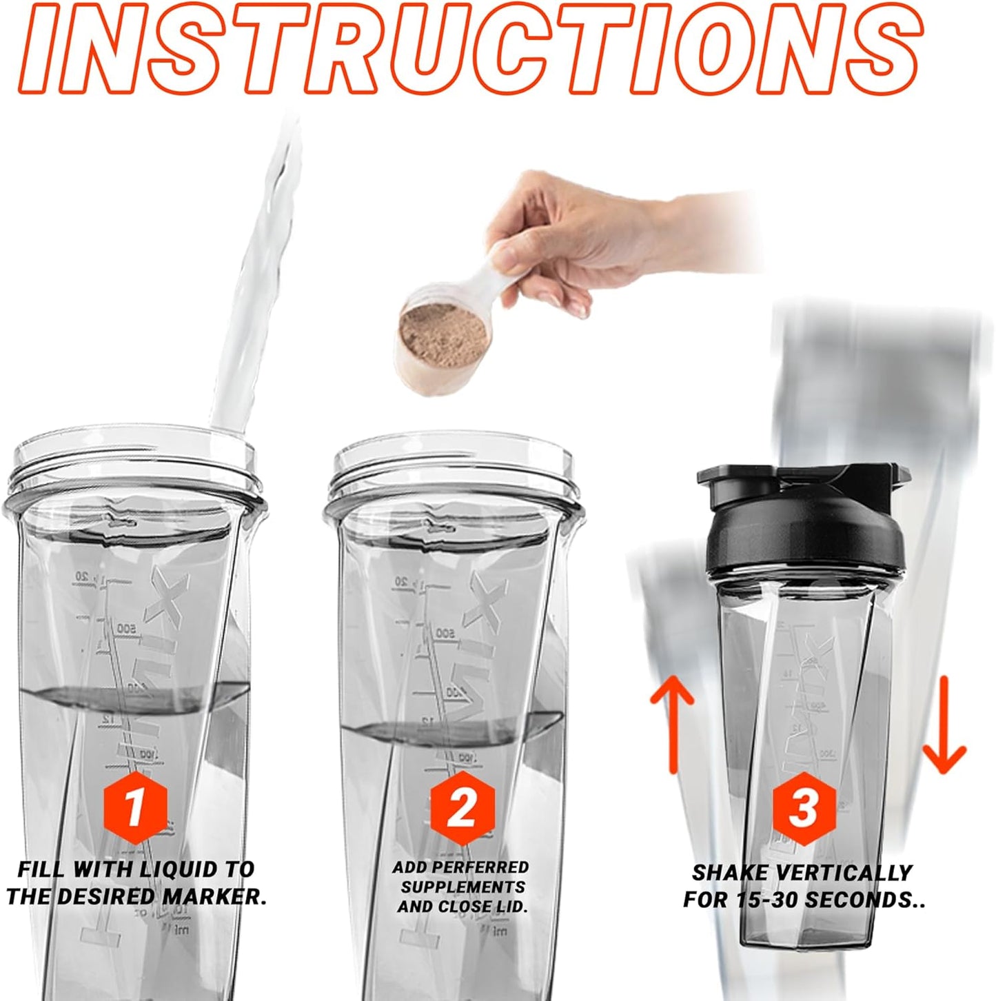2.0 Vortex Blender Shaker Bottle Holds Upto 28Oz | No Blending Ball or Whisk | USA Made | Portable Pre Workout Whey Protein Drink Cup | Mixes Cocktails Smoothies Shakes | Top Rack Safe
